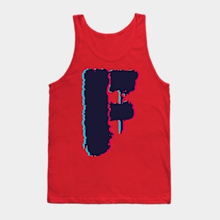 Glitch letter F, distorted letter F Tank Top